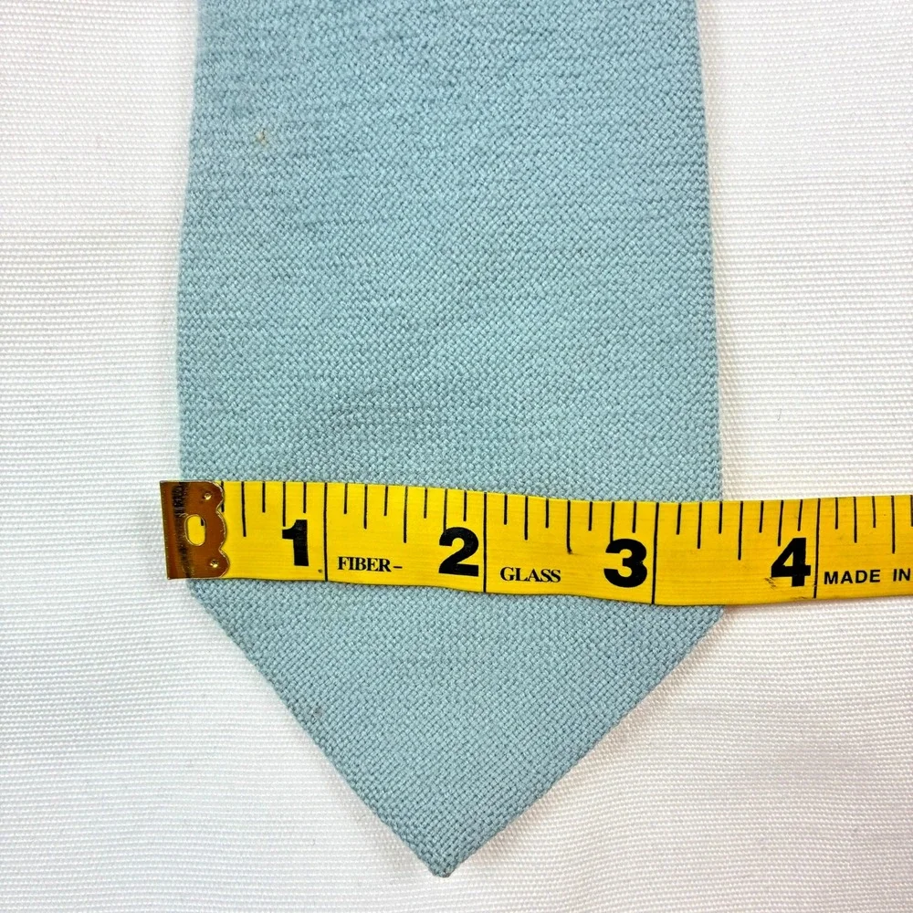 Chipp Wool Tie Mens One Size Teal Blue VTG Ivy Trad USA Handmade Crest Lining